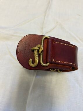 Hand Crafted Leather Belt Pouch in Dark Brown with Brass Snake Hook